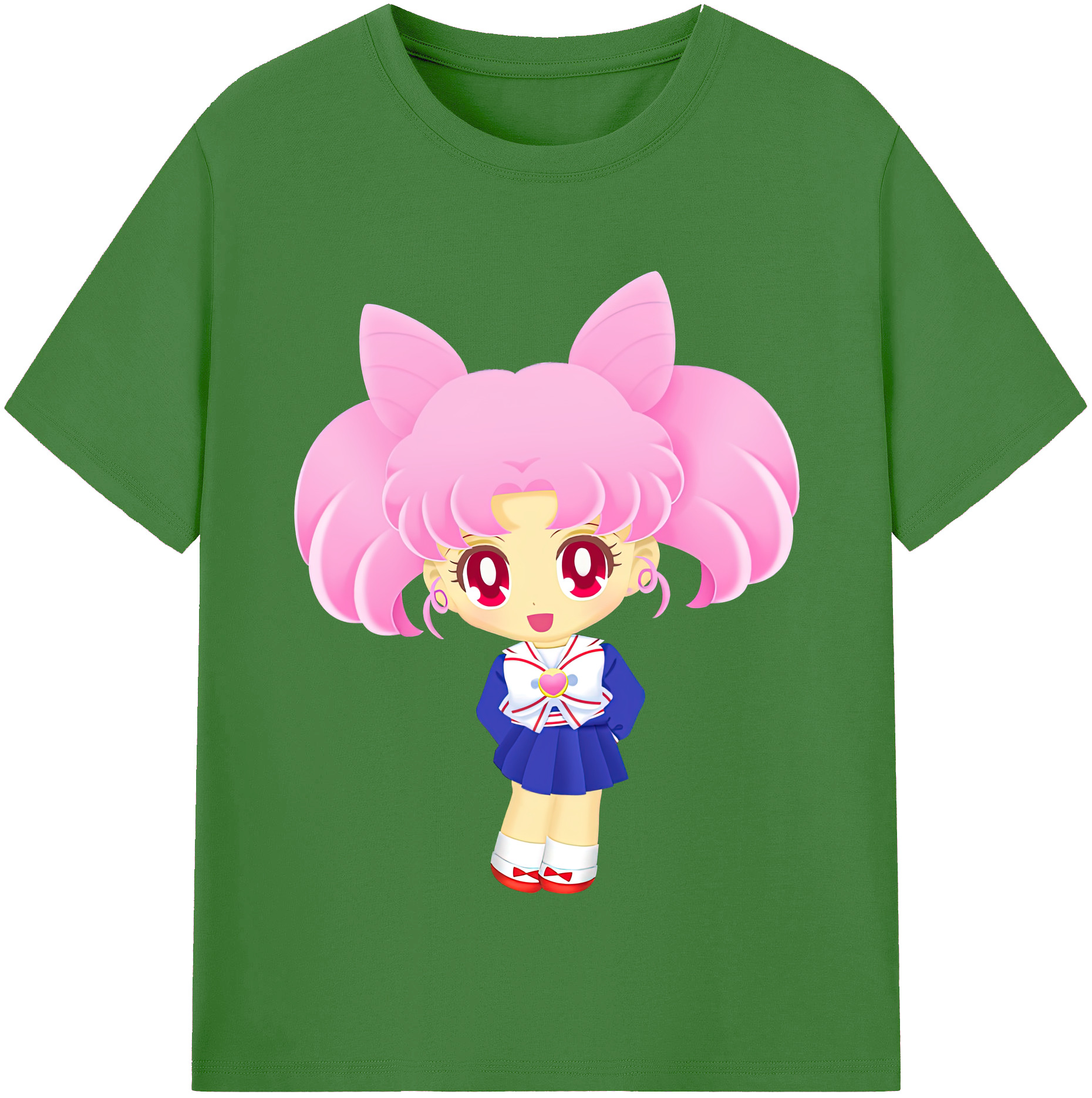 （画像用） 美少女戦士セーラームーン ちびうさ Sailor Moon Chibiusa Tsukino Usagi Small Lady Serenity レディースカジュアルプリントTシャツ（綿100％）